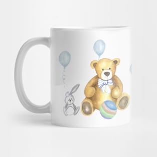 Teddy Bear with rabbit and balloons Mug